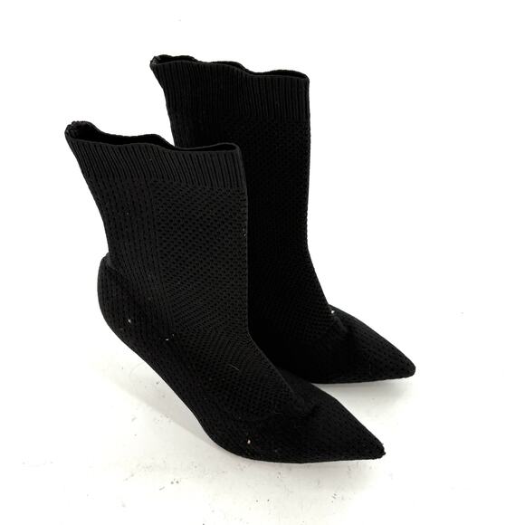 Zara Sock Boots 36 6 Heel Ankle Booties Glam Dressy Capsule Minimalist - Picture 4 of 5